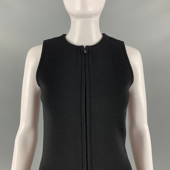 SAINT LAURENT Size 2 Black Wool Blend Sleeveless Jumpsuit - Picture 2 of 7